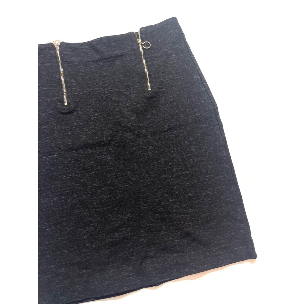 Ann Taylor Space Dye Pencil Skirt Charcoal Grey Gold Zipper Womens Size 2 0450